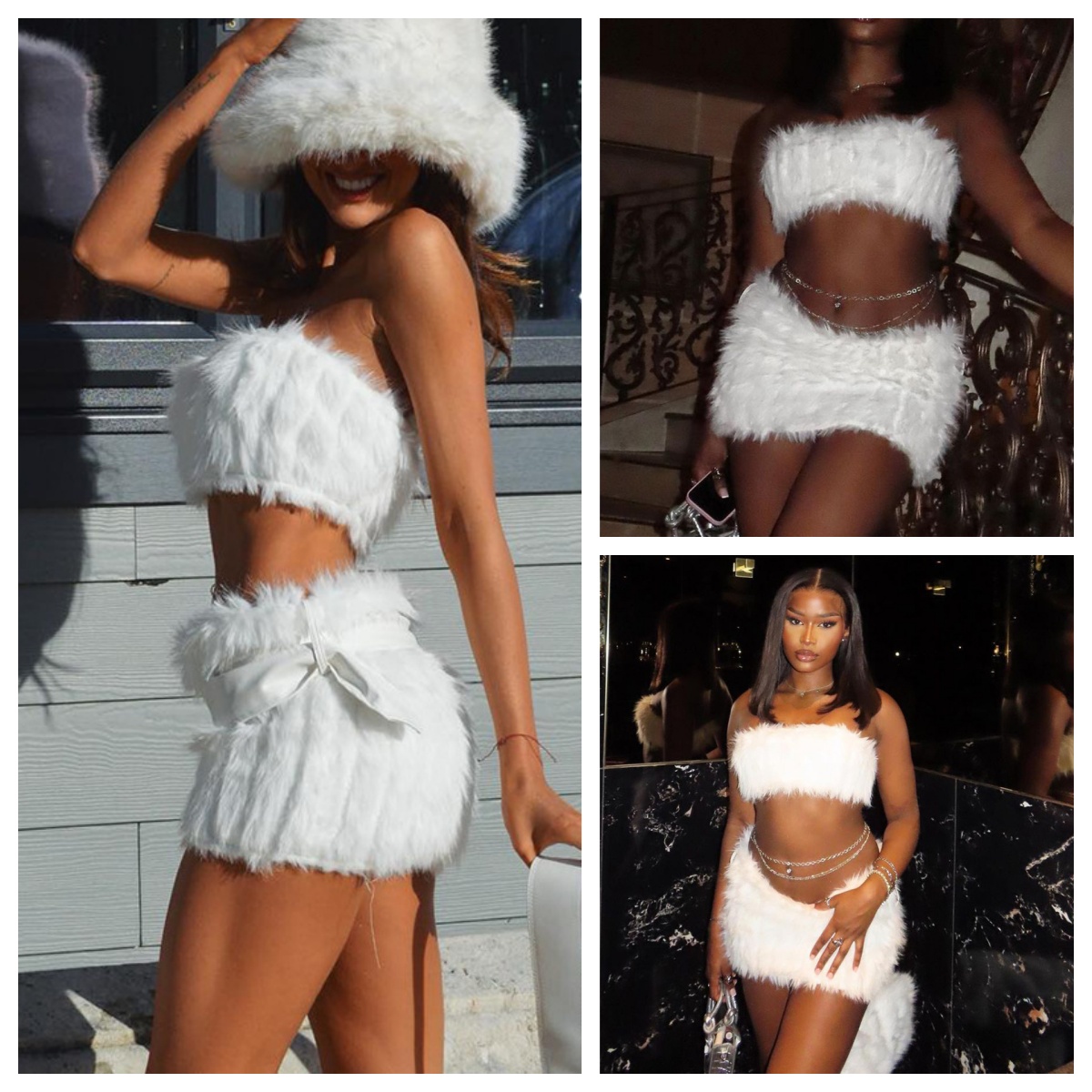 Vestido de Suéter de Tricô Fof - Strapless Bra Backless avaliação e preço